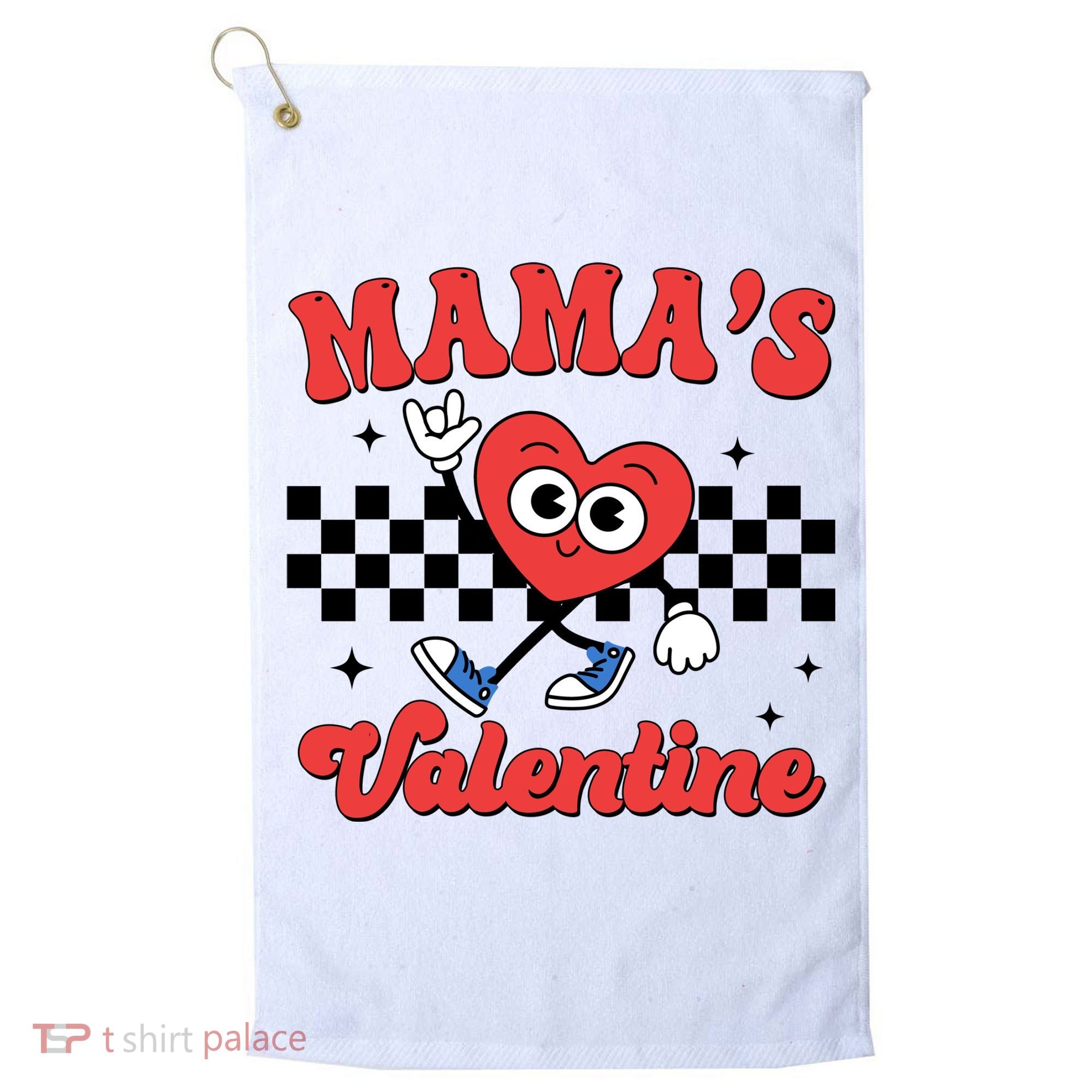 Mamas Valentine Cute Heart Retro Gift Golf Towel