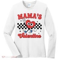 Mamas Valentine Cute Heart Retro Gift Women's Long Sleeve Shirt thumb 0