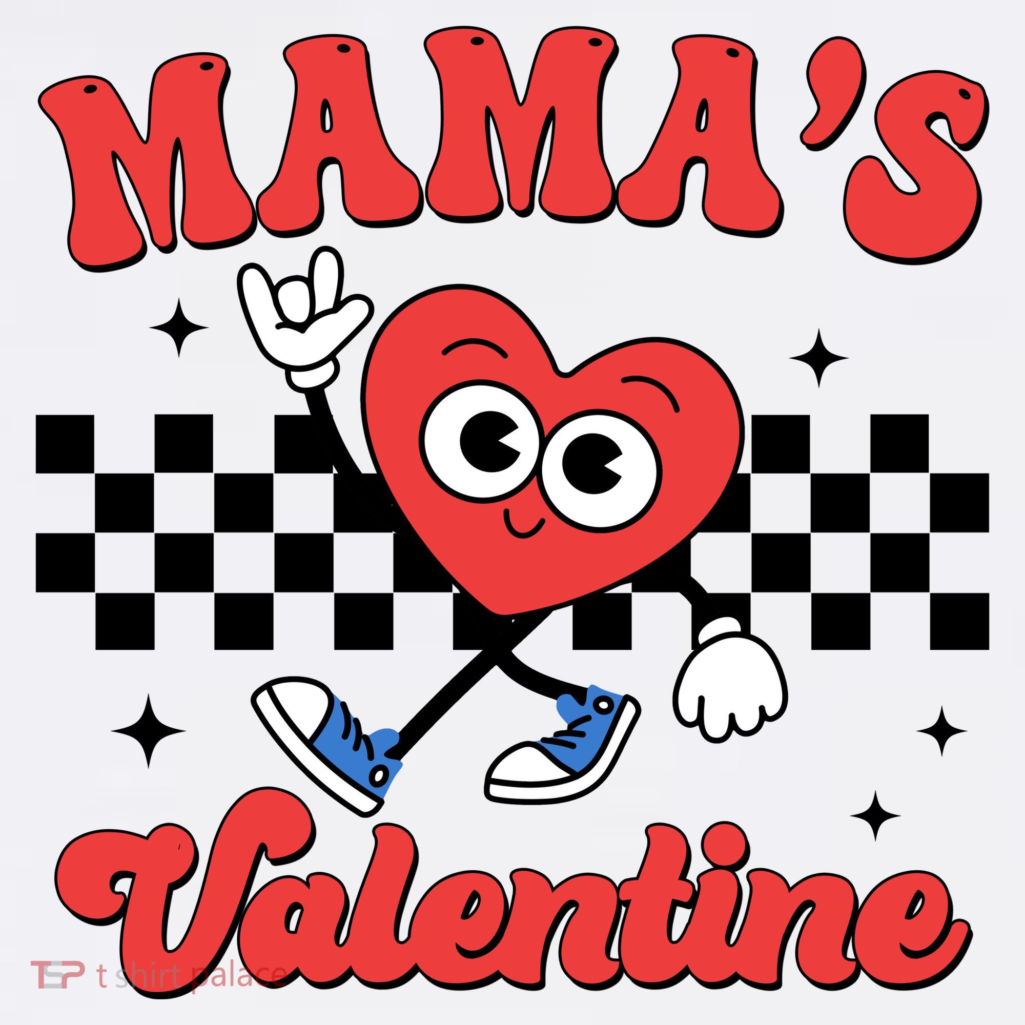 Mamas Valentine Cute Heart Retro Gift Women's Long Sleeve Shirt