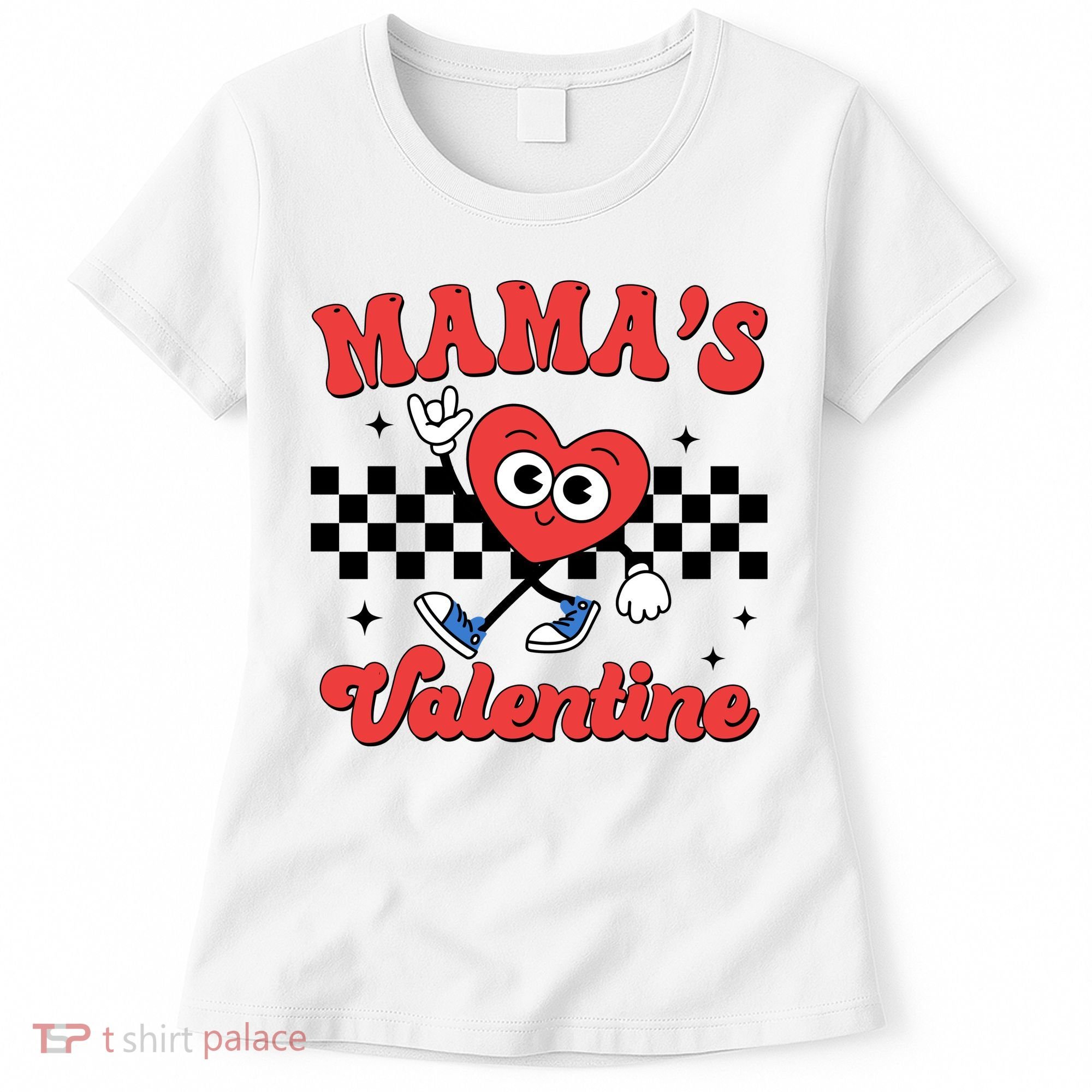 Mamas Valentine Cute Heart Retro Gift Women's T-Shirt