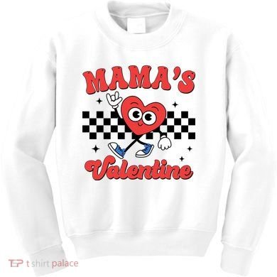 Mamas Valentine Cute Heart Retro Gift Kids Sweatshirt