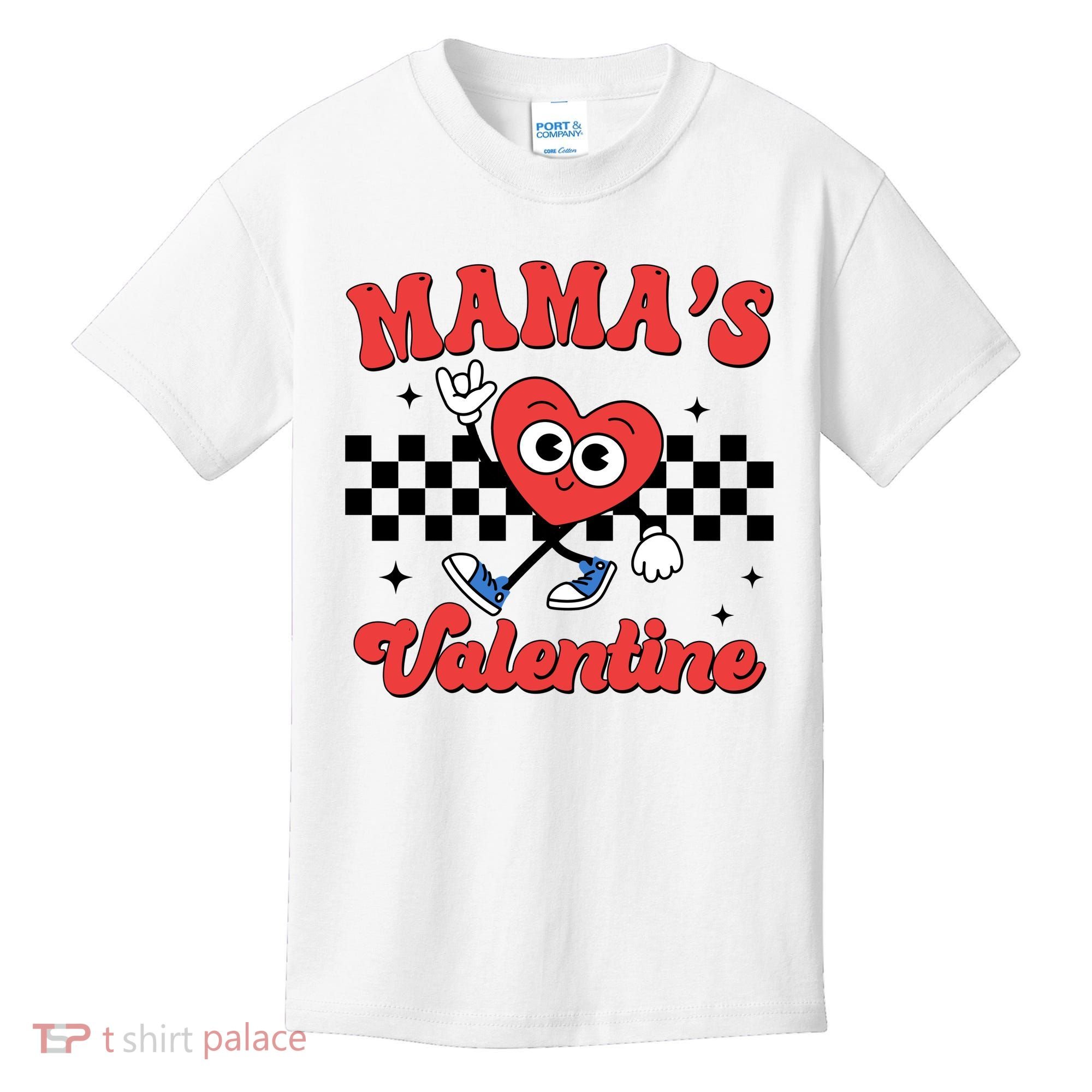Mamas Valentine Cute Heart Retro Gift Kids T-Shirt