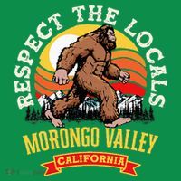 Morongo Valley California Respect The Locals Retro Bigfoot Long Sleeve Shirt thumb 2