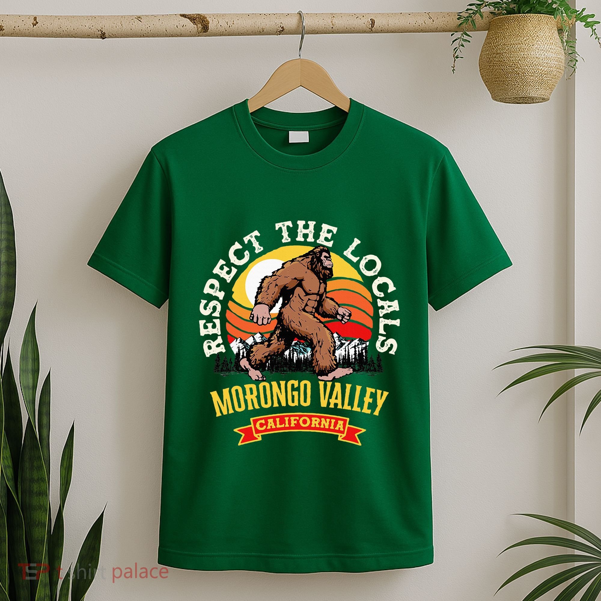 Morongo Valley California Respect The Locals Retro Bigfoot T-Shirt