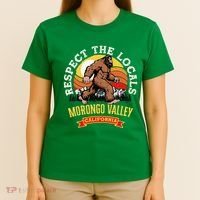 Morongo Valley California Respect The Locals Retro Bigfoot T-Shirt thumb 4