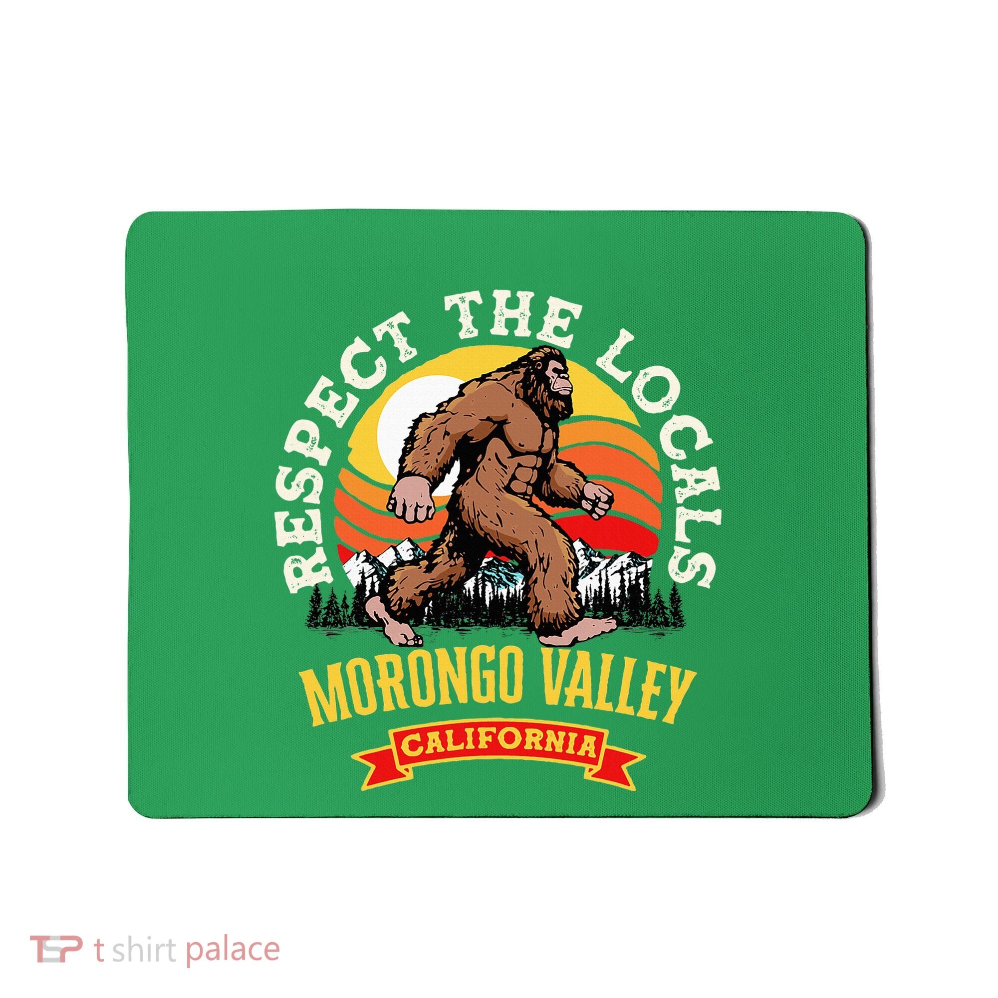 Morongo Valley California Respect The Locals Retro Bigfoot Mousepad