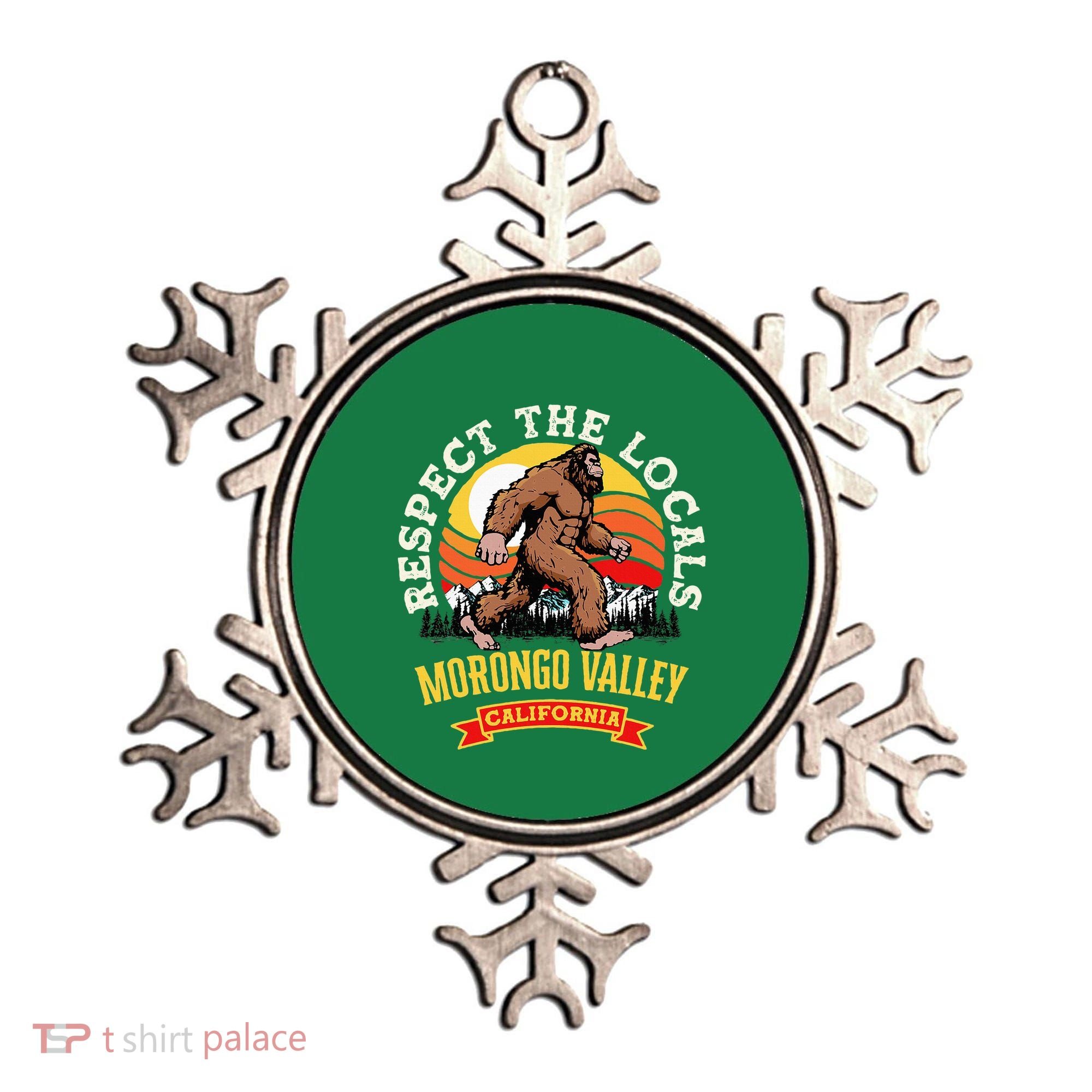 Morongo Valley California Respect The Locals Retro Bigfoot Ornament