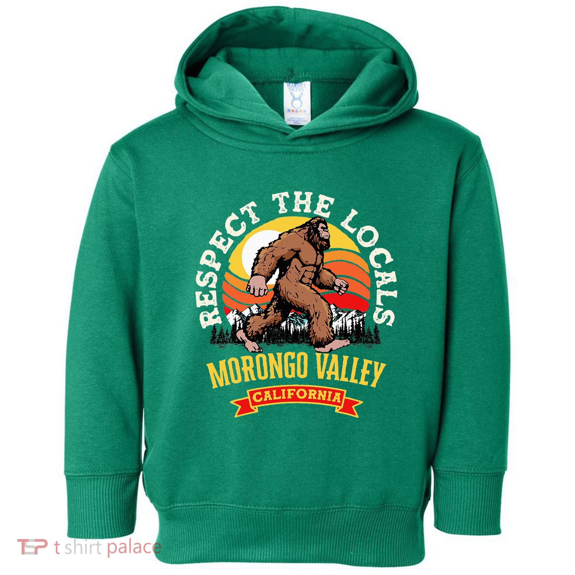 Morongo Valley California Respect The Locals Retro Bigfoot Toddler Hoodie