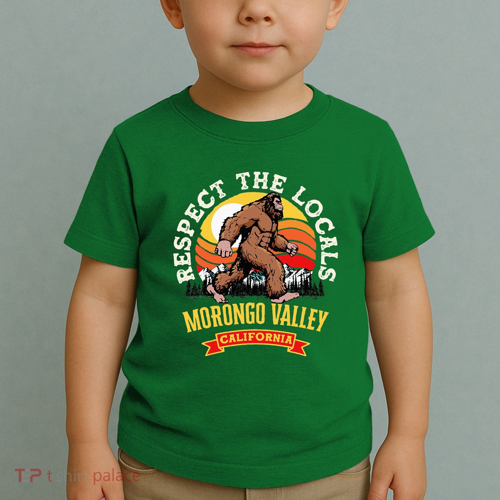 Morongo Valley California Respect The Locals Retro Bigfoot Toddler T-Shirt