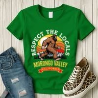Morongo Valley California Respect The Locals Retro Bigfoot Women's T-Shirt thumb 3