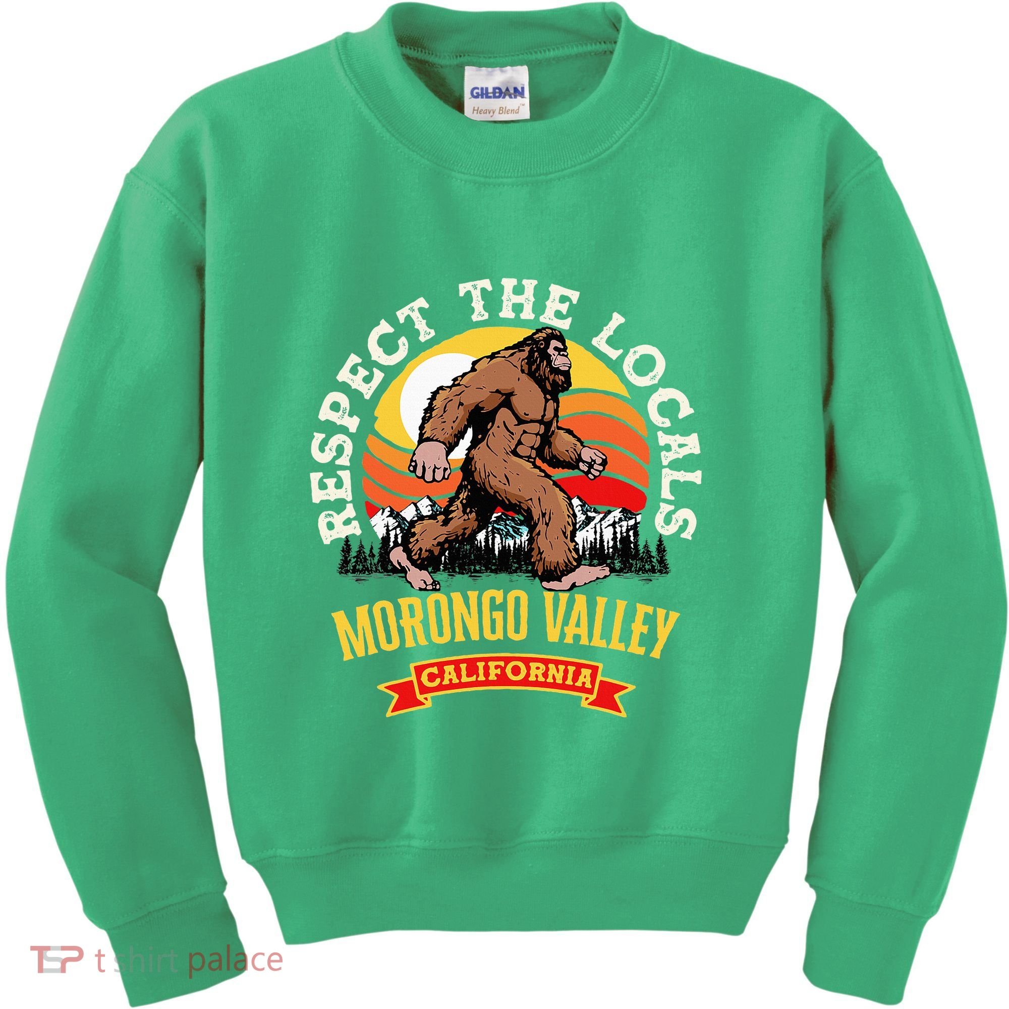 Morongo Valley California Respect The Locals Retro Bigfoot Kids Sweatshirt