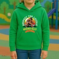 Morongo Valley California Respect The Locals Retro Bigfoot Kids Hoodie thumb 3
