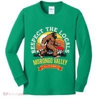 Morongo Valley California Respect The Locals Retro Bigfoot Kids Long Sleeve Shirt thumb 0