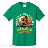 Morongo Valley California Respect The Locals Retro Bigfoot Kids T-Shirt thumb 0