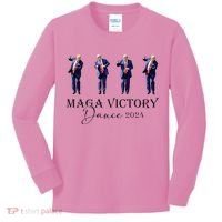 Maga Victory Dance Trump 2024 47th President Kids Long Sleeve Shirt thumb 0