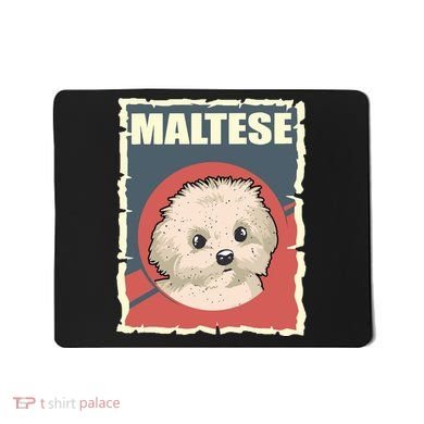 Maltese Vintage Dog Poster Design Mousepad