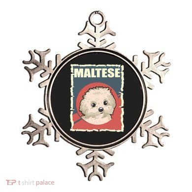 Maltese Vintage Dog Poster Design Ornament