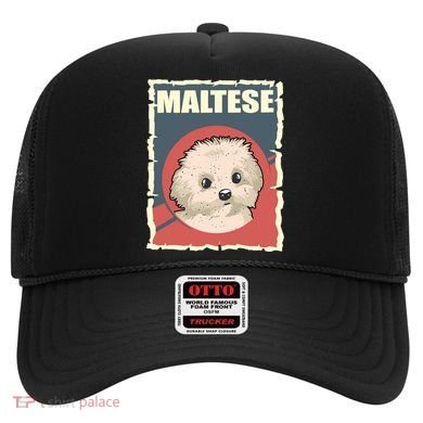 Maltese Vintage Dog Poster Design Hat
