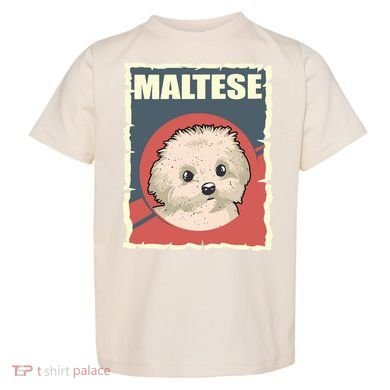 Maltese Vintage Dog Poster Design Toddler T-Shirt