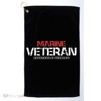 Marine Veteran Defender Of Freedom Golf Towel thumb 0