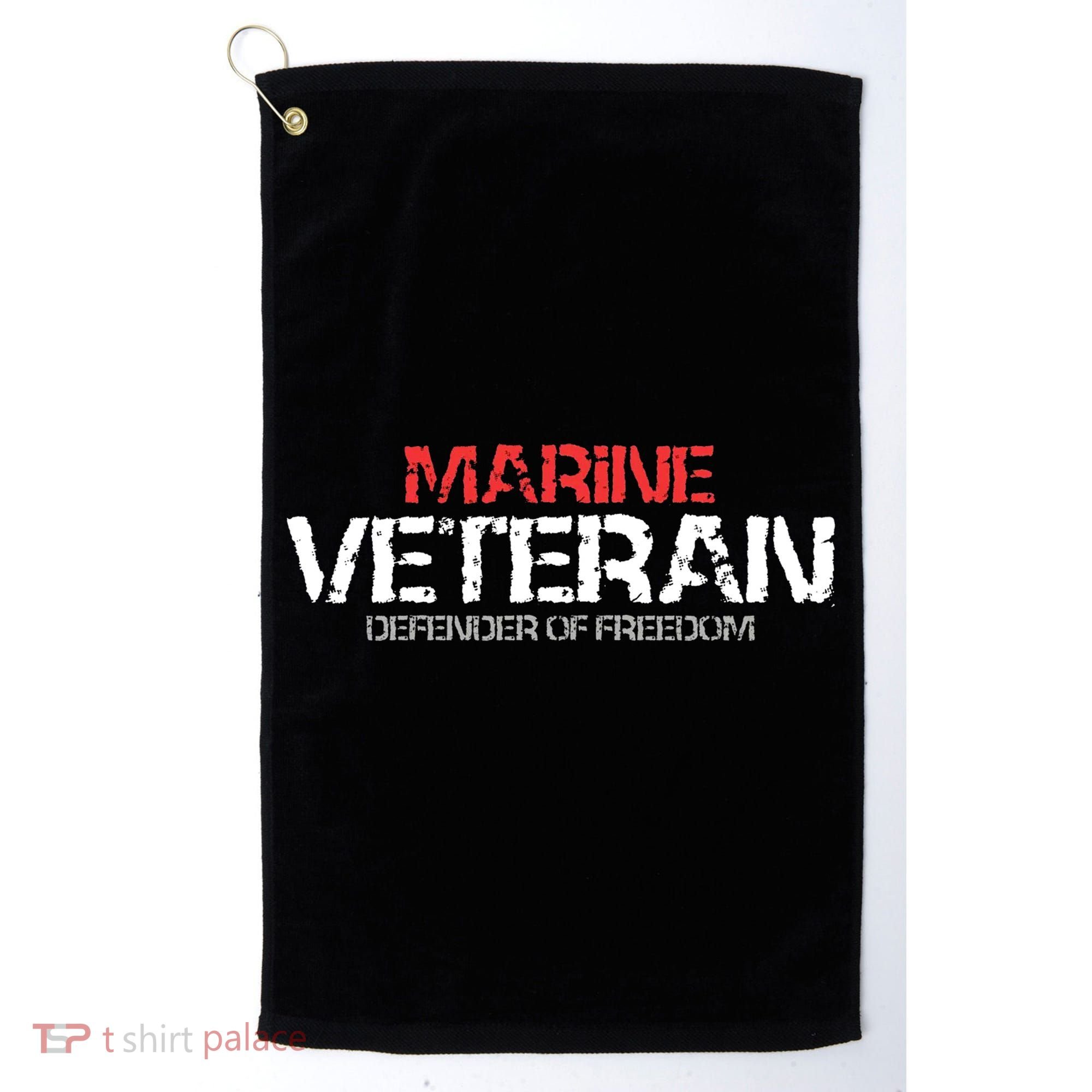 Marine Veteran Defender Of Freedom Golf Towel