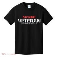 Marine Veteran Defender Of Freedom Kids T-Shirt thumb 0