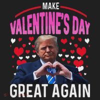 Make Valentine Day Great Again Funny Trump Lovers 2025 Beanie thumb 2