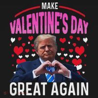 Make Valentine Day Great Again Funny Trump Lovers 2025 Women's Hoodie thumb 2