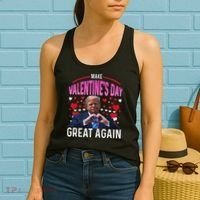 Make Valentine Day Great Again Funny Trump Lovers 2025 Women's Tank Top thumb 2