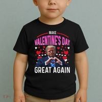 Make Valentine Day Great Again Funny Trump Lovers 2025 Toddler T-Shirt thumb 2