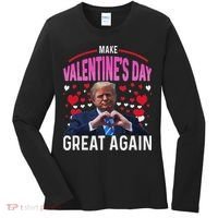 Make Valentine Day Great Again Funny Trump Lovers 2025 Women's Long Sleeve Shirt thumb 0