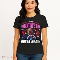 Make Valentine Day Great Again Funny Trump Lovers 2025 Women's T-Shirt thumb 4