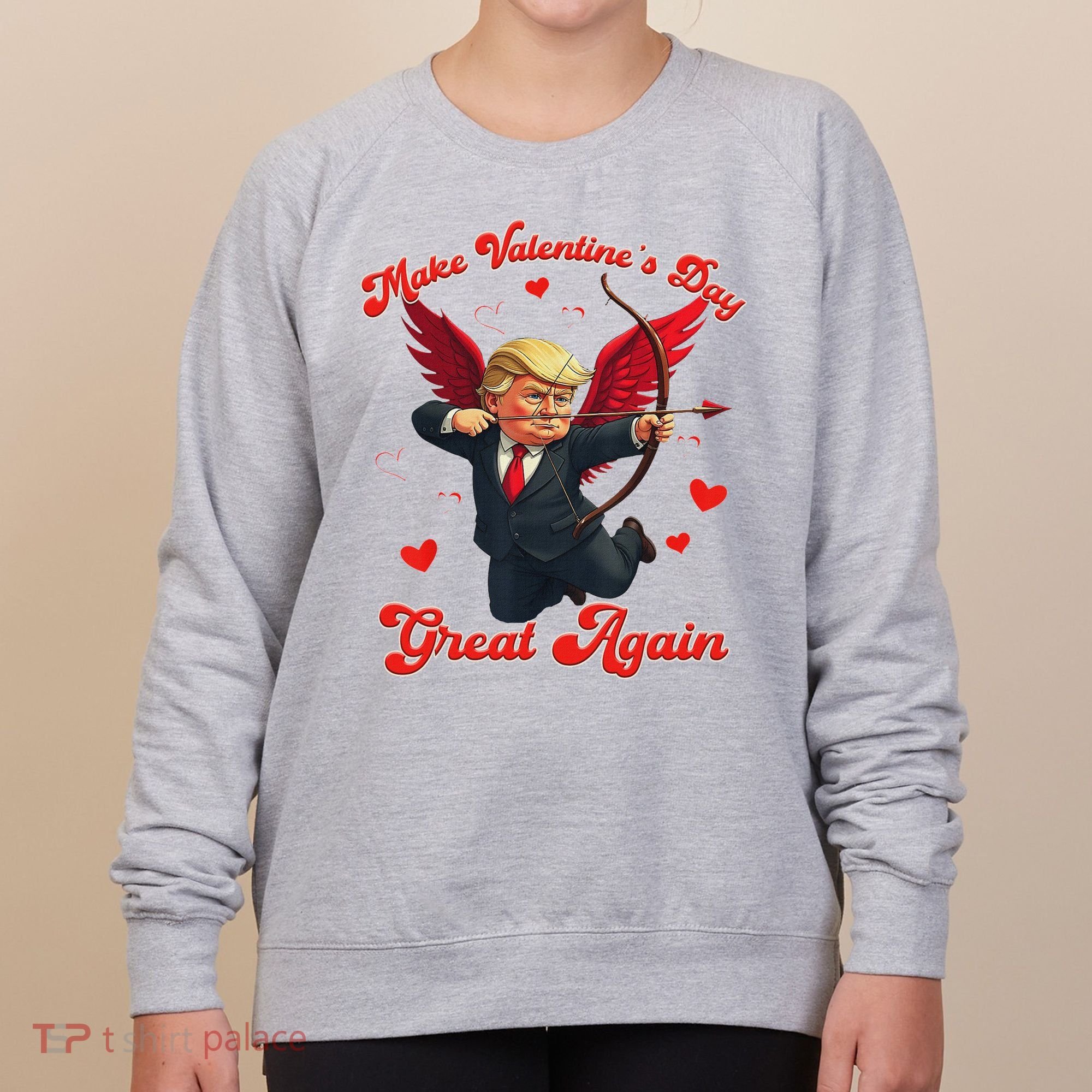 Make Valentine Day Great Again Funny Trump Lovers 2025 Women's Sweatshirt