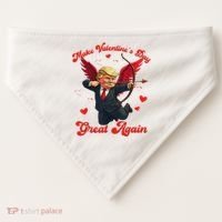 Make Valentine Day Great Again Funny Trump Lovers 2025 USA-Made Doggie Bandana thumb 0