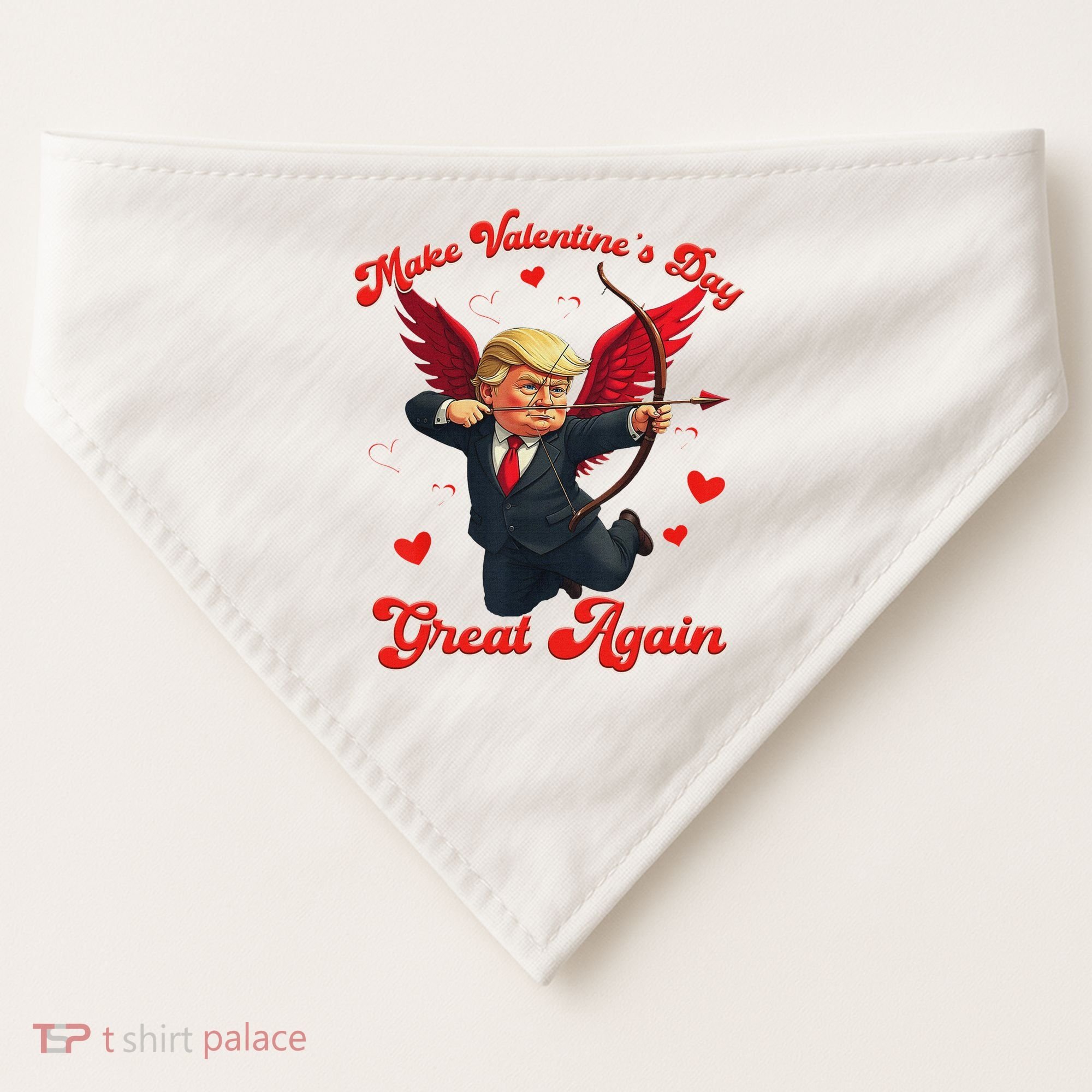 Make Valentine Day Great Again Funny Trump Lovers 2025 USA-Made Doggie Bandana
