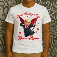 Make Valentine Day Great Again Funny Trump Lovers 2025 T-Shirt thumb 3