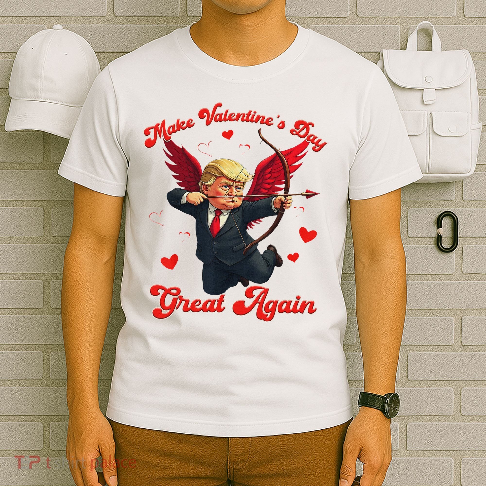 Make Valentine Day Great Again Funny Trump Lovers 2025 T-Shirt