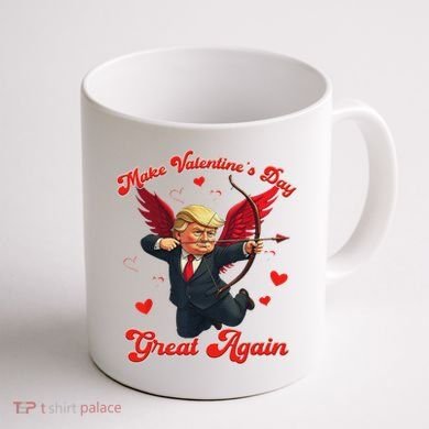 Make Valentine Day Great Again Funny Trump Lovers 2025 Coffee Mug back