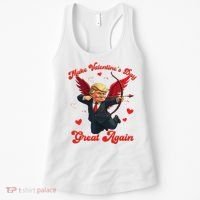 Make Valentine Day Great Again Funny Trump Lovers 2025 Women's Tank Top thumb 0