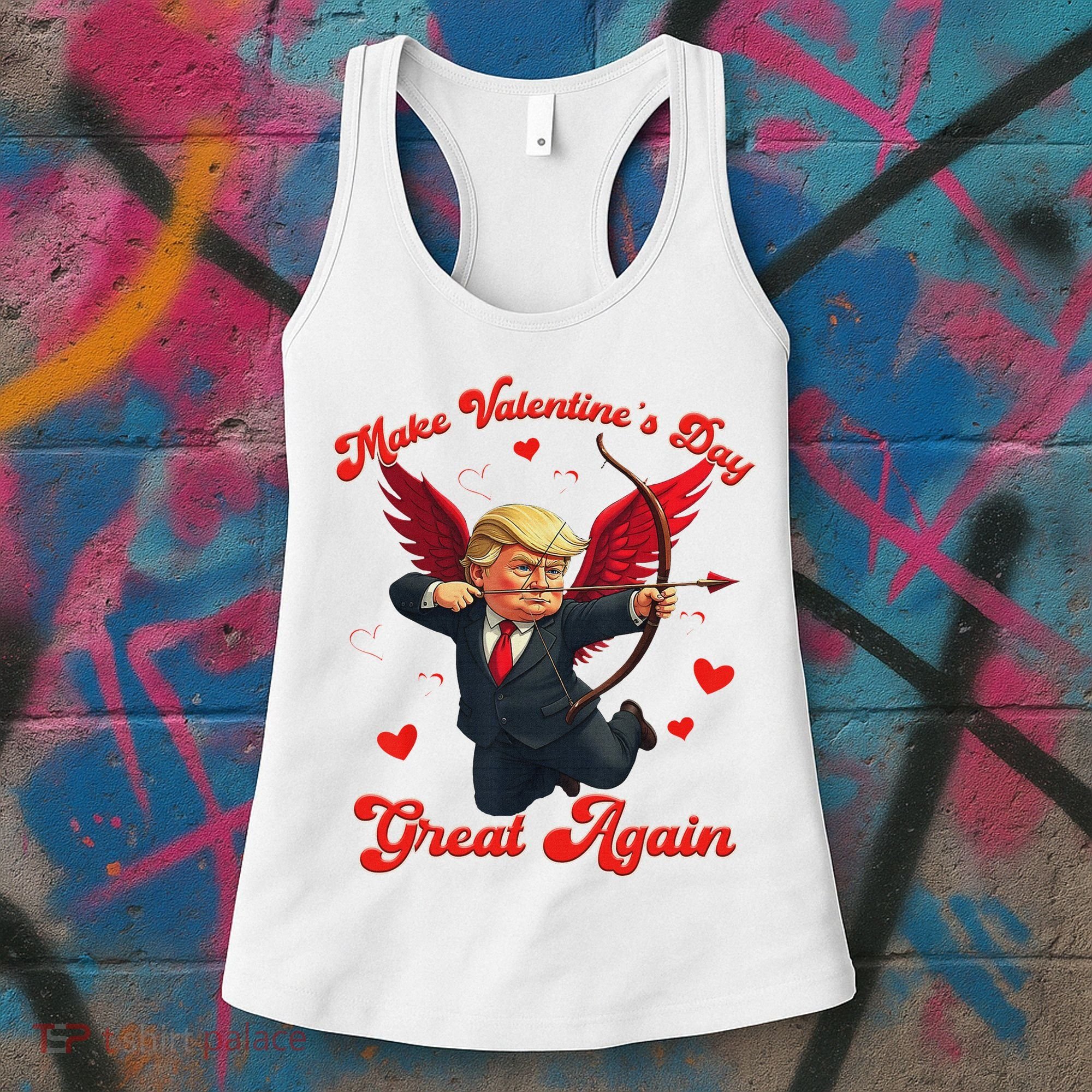 Make Valentine Day Great Again Funny Trump Lovers 2025 Women's Tank Top