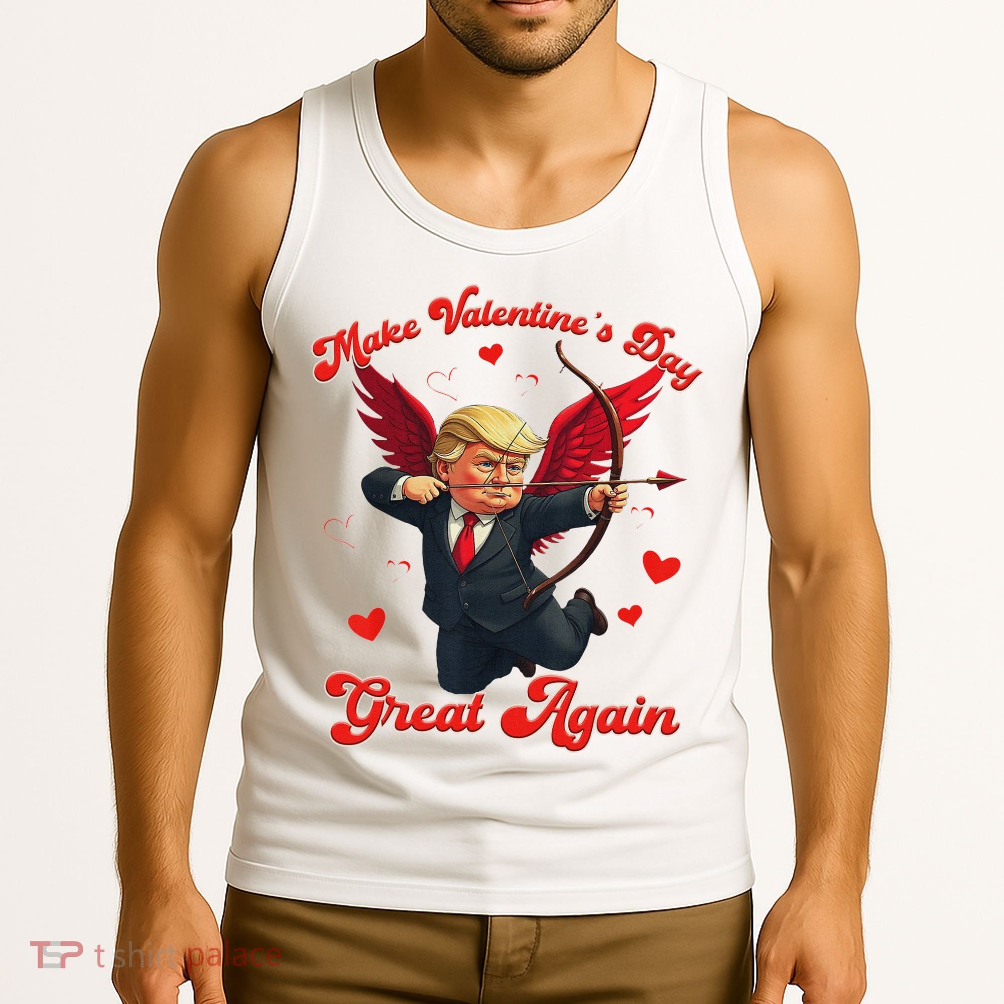 Make Valentine Day Great Again Funny Trump Lovers 2025 Tank Top