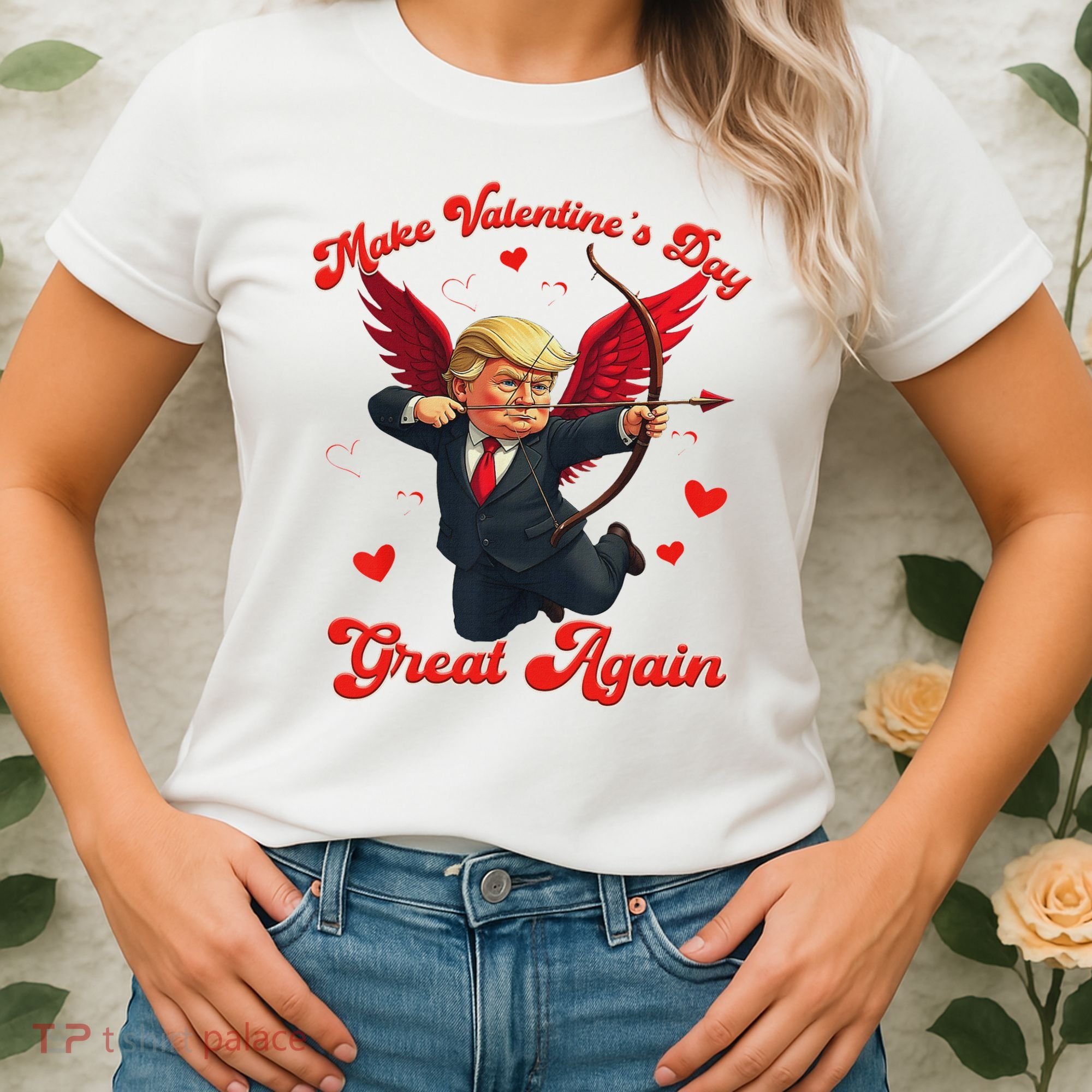 Make Valentine Day Great Again Funny Trump Lovers 2025 Women's T-Shirt