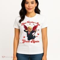 Make Valentine Day Great Again Funny Trump Lovers 2025 Women's T-Shirt thumb 4