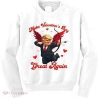 Make Valentine Day Great Again Funny Trump Lovers 2025 Kids Sweatshirt thumb 0