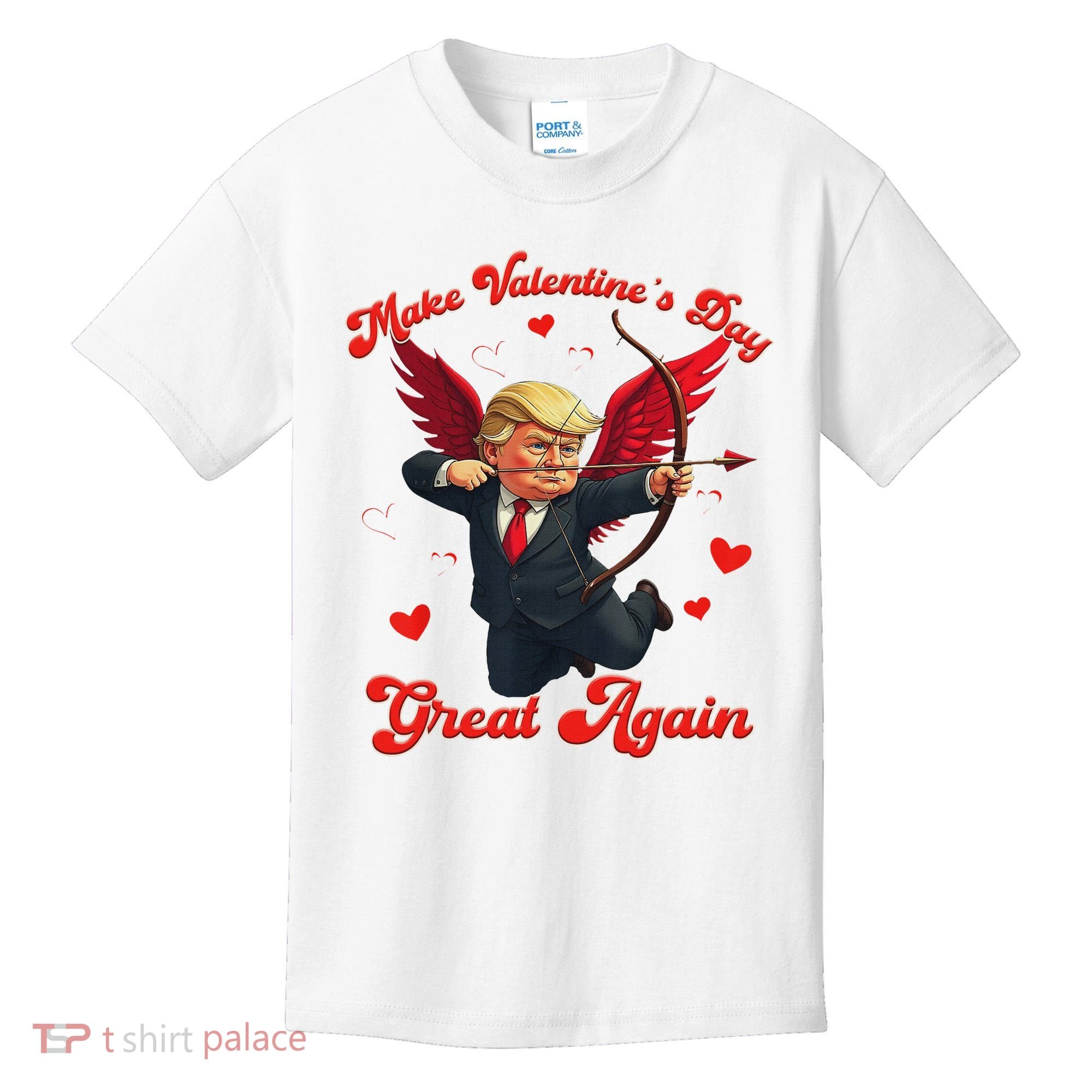Make Valentine Day Great Again Funny Trump Lovers 2025 Kids T-Shirt