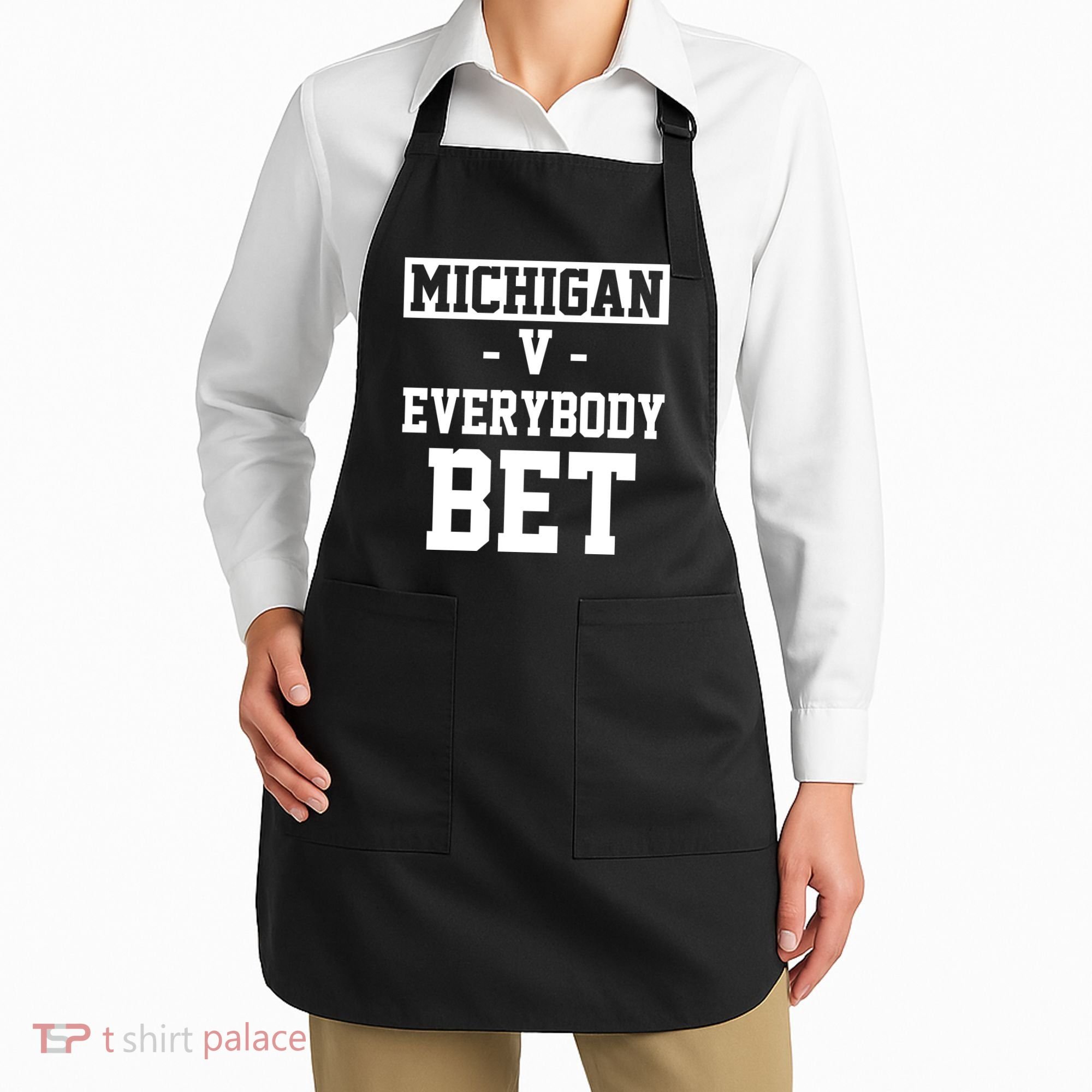 Michigan V Everybody Bet Football Fan Apron