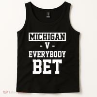 Michigan V Everybody Bet Football Fan Tank Top thumb 2