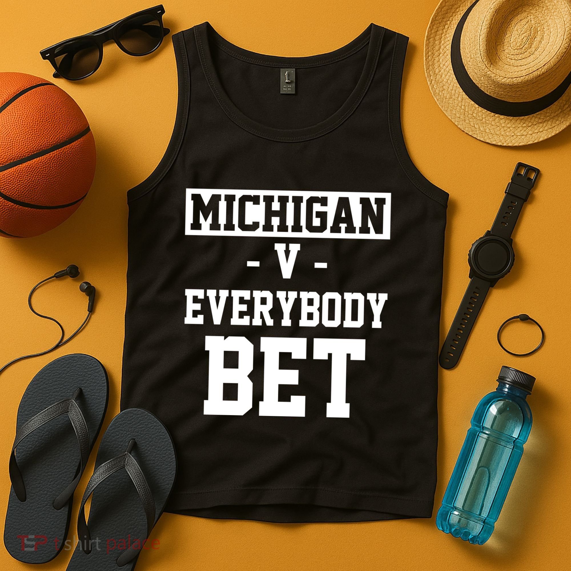 Michigan V Everybody Bet Football Fan Tank Top
