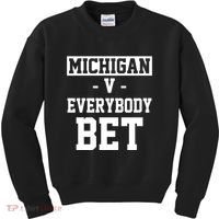 Michigan V Everybody Bet Football Fan Kids Sweatshirt thumb 0