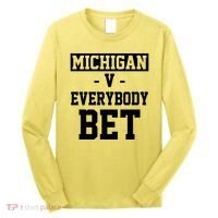 Michigan V Everybody Bet Football Fan Long Sleeve Shirt thumb 0